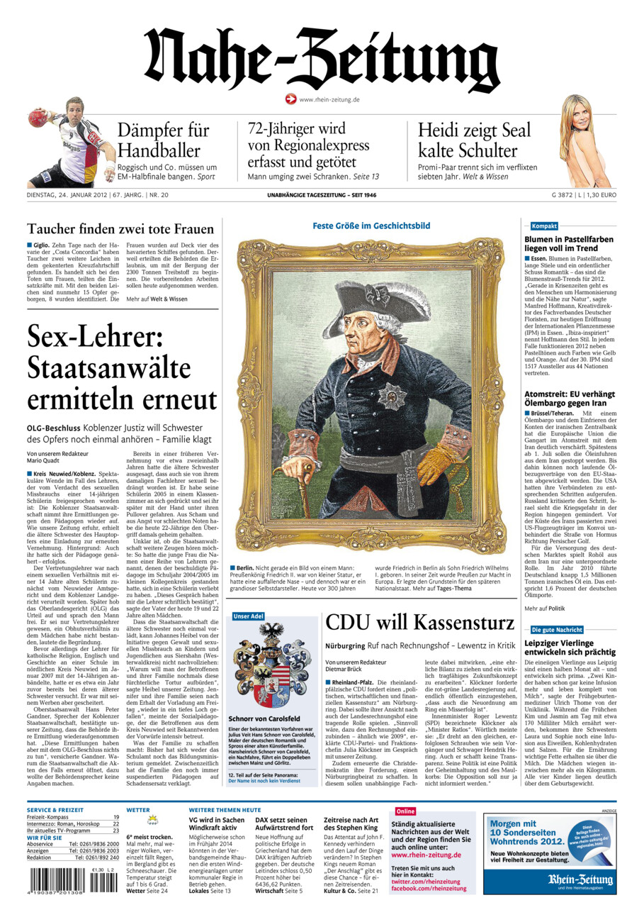 Nahe-Zeitung vom Dienstag, 24.01.2012