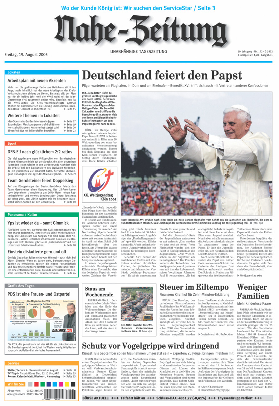Nahe-Zeitung vom Freitag, 19.08.2005
