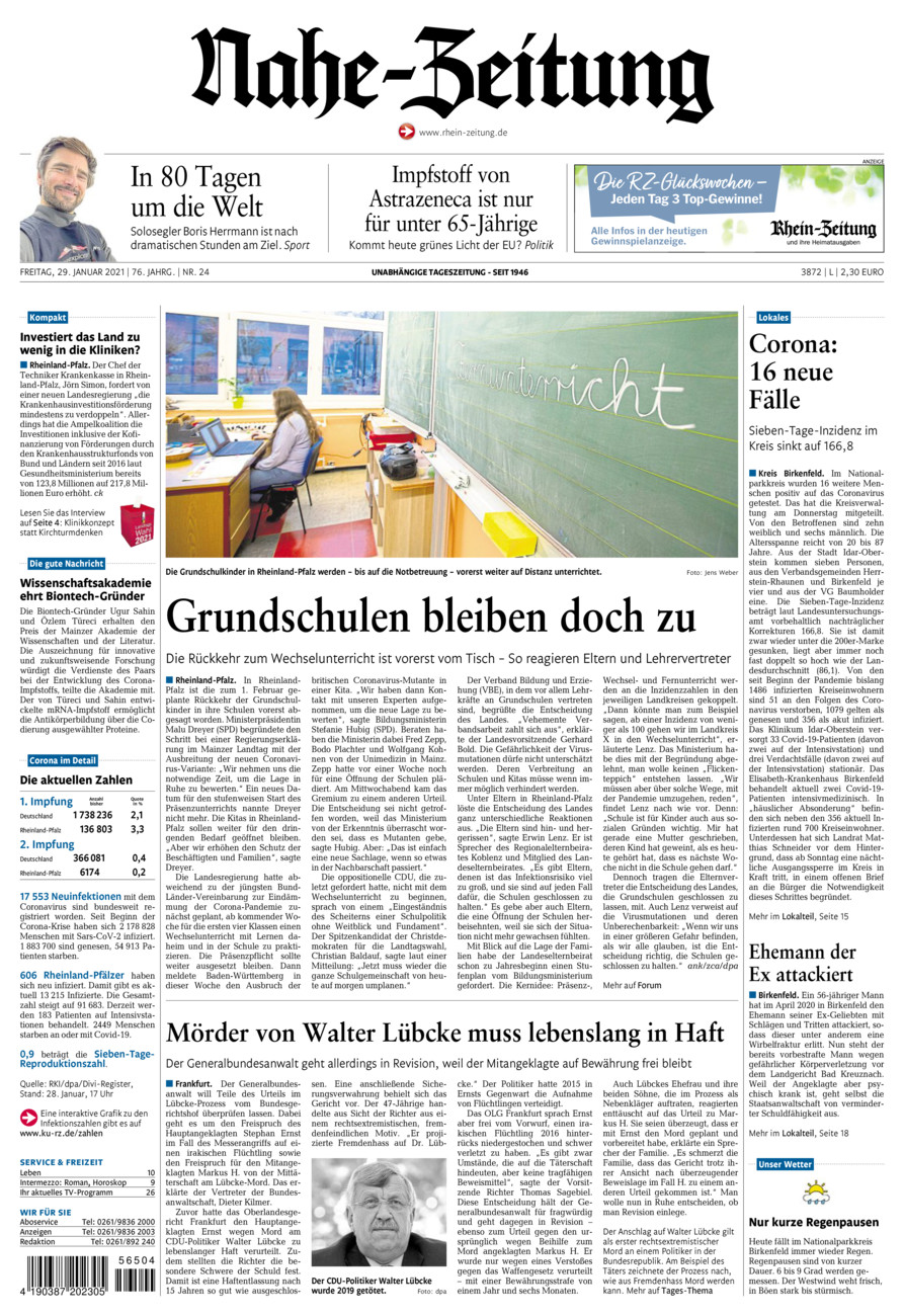 Nahe-Zeitung vom Freitag, 29.01.2021