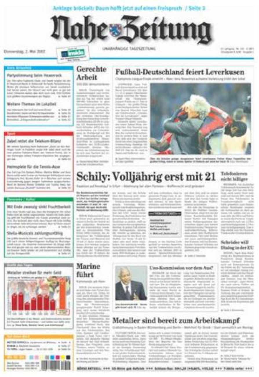 Nahe-Zeitung vom Donnerstag, 02.05.2002
