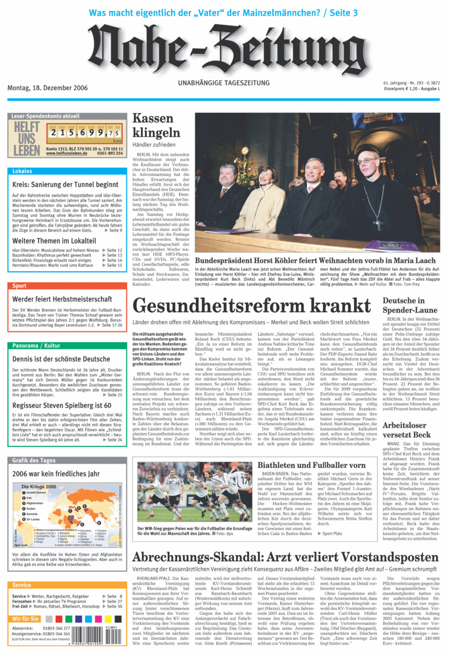 Nahe-Zeitung vom Montag, 18.12.2006