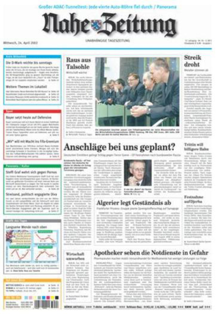 Nahe-Zeitung vom Mittwoch, 24.04.2002