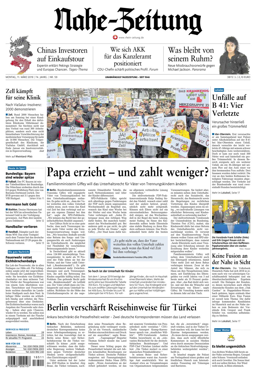 Nahe-Zeitung vom Montag, 11.03.2019