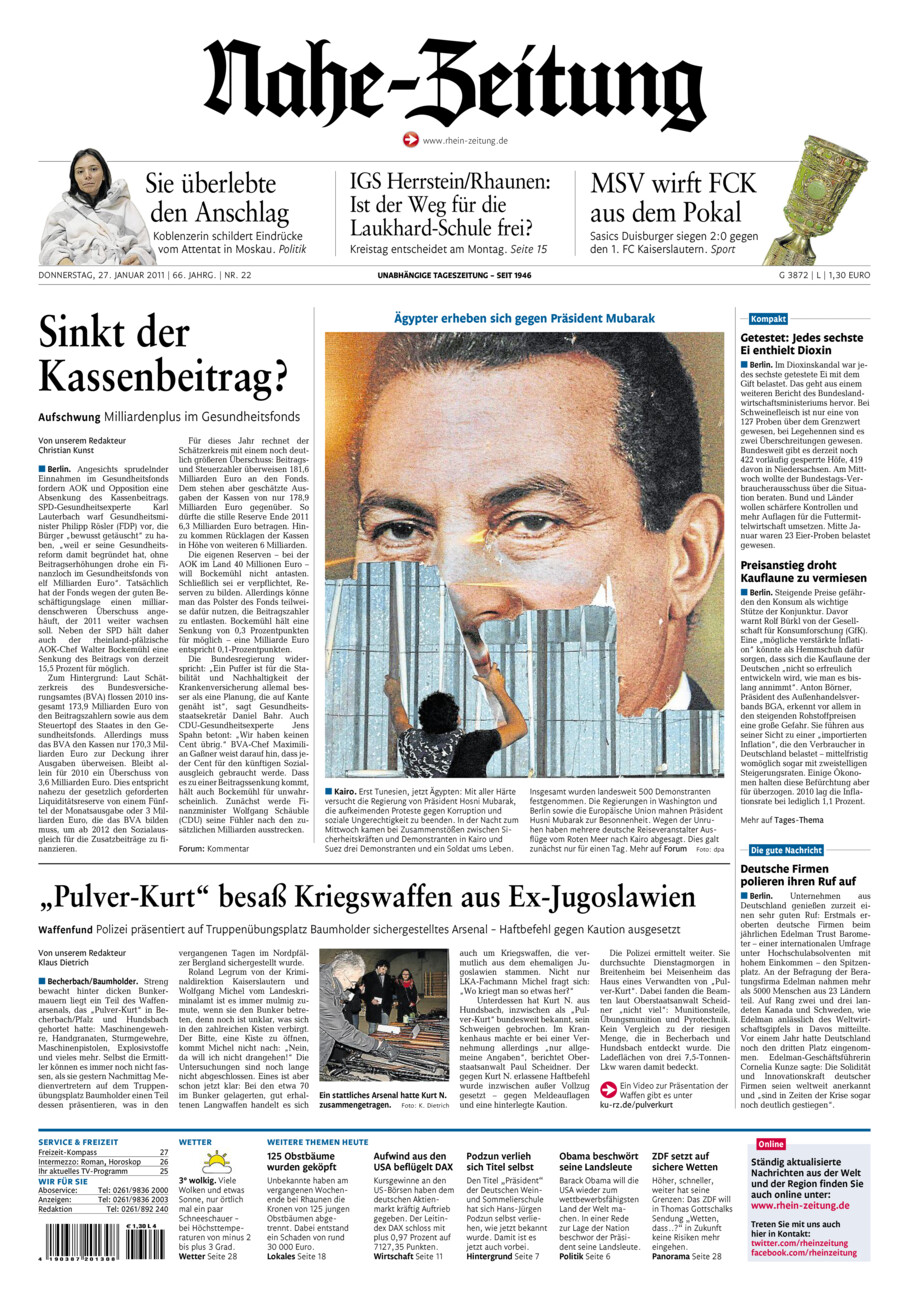 Nahe-Zeitung vom Donnerstag, 27.01.2011