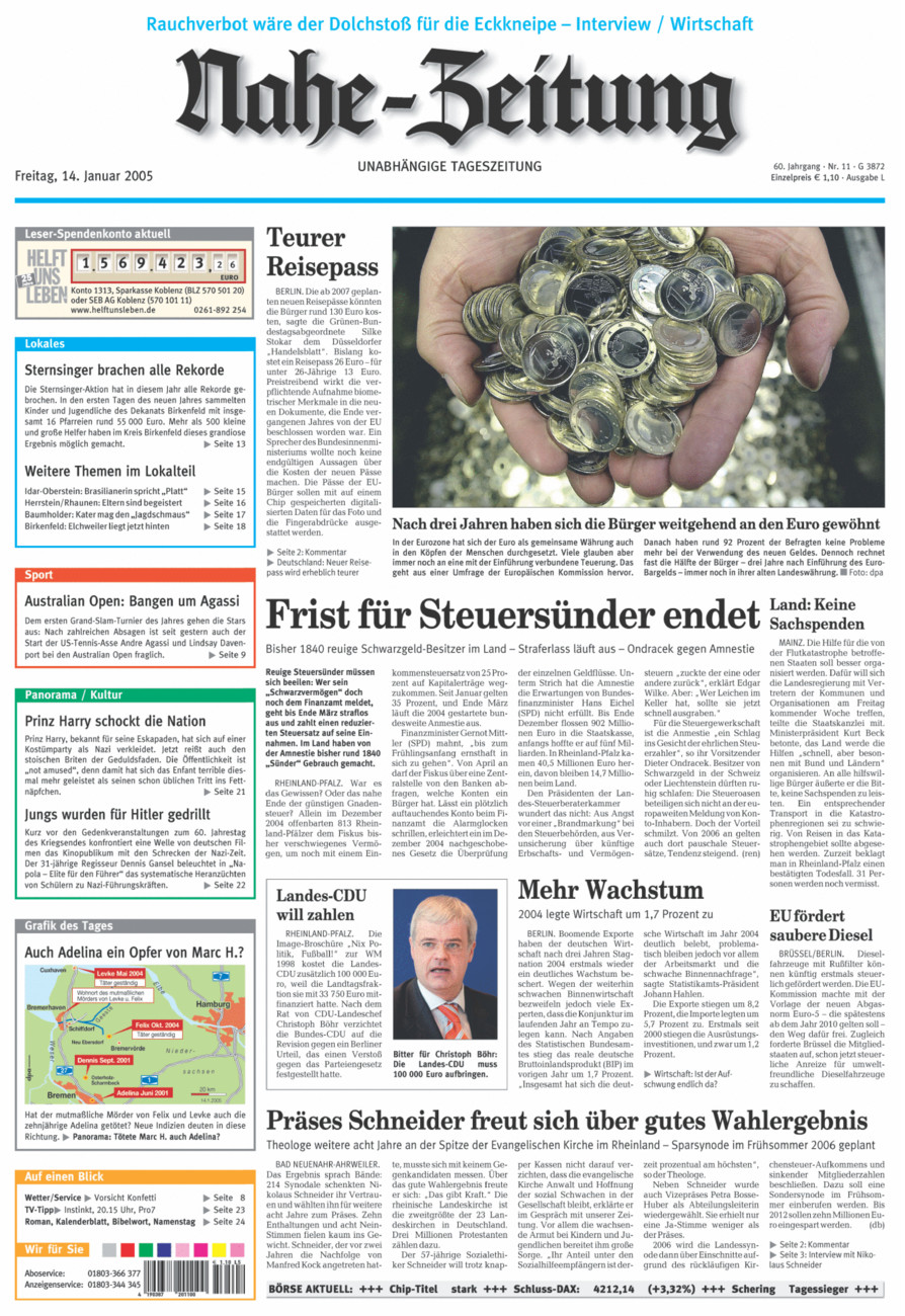 Nahe-Zeitung vom Freitag, 14.01.2005