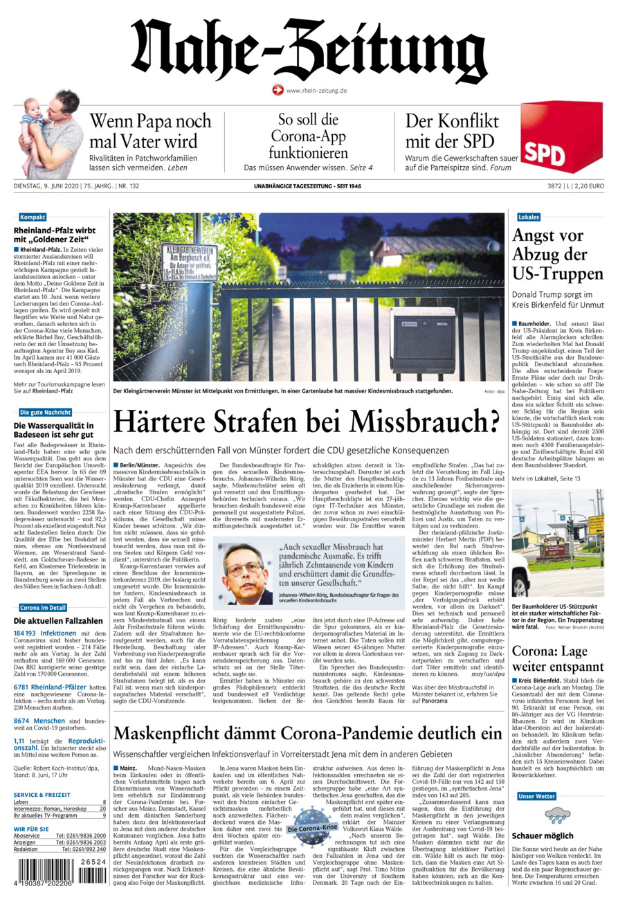 Nahe-Zeitung vom Dienstag, 09.06.2020