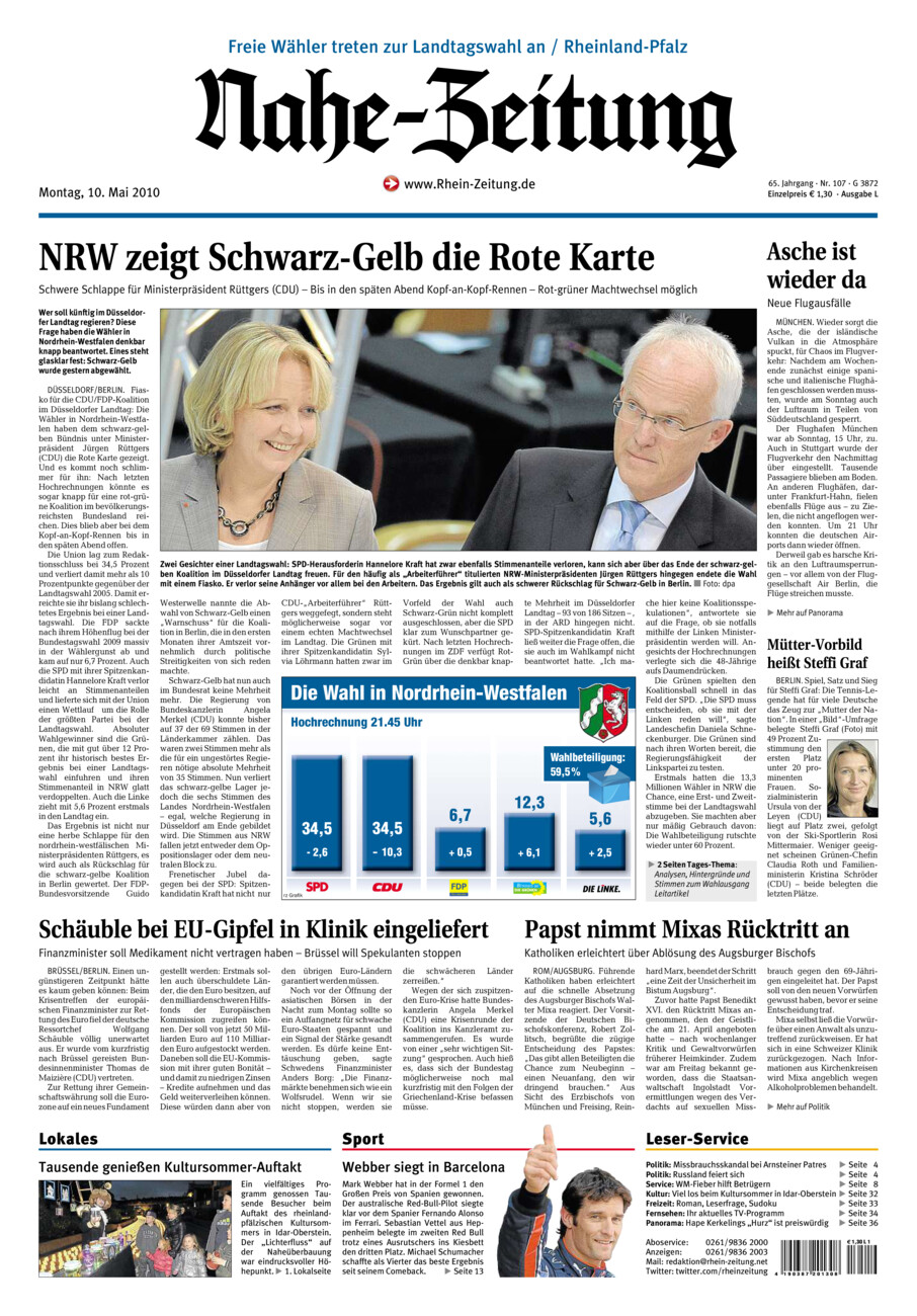Nahe-Zeitung vom Montag, 10.05.2010