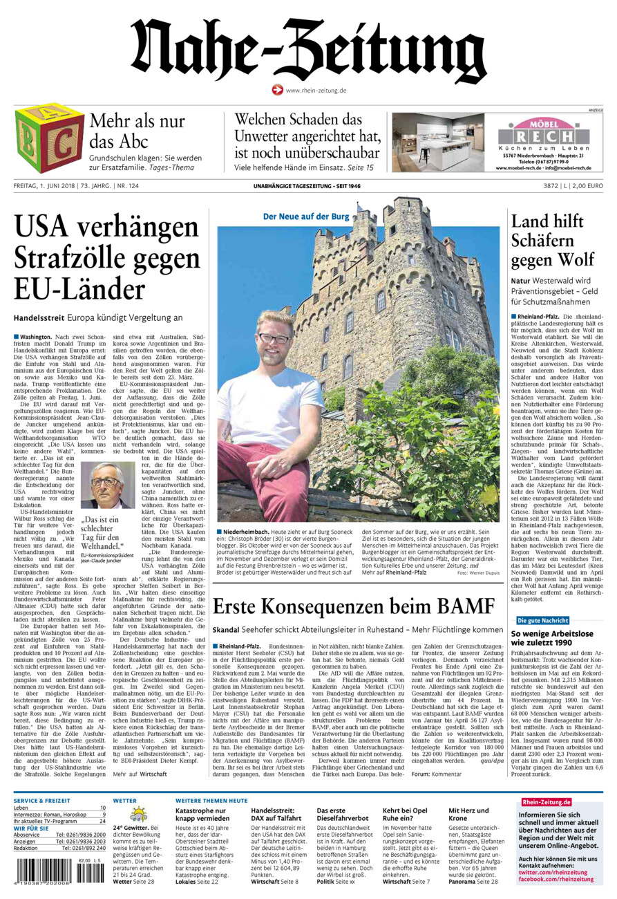 Nahe-Zeitung vom Freitag, 01.06.2018