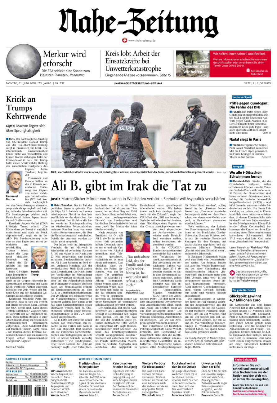 Nahe-Zeitung vom Montag, 11.06.2018