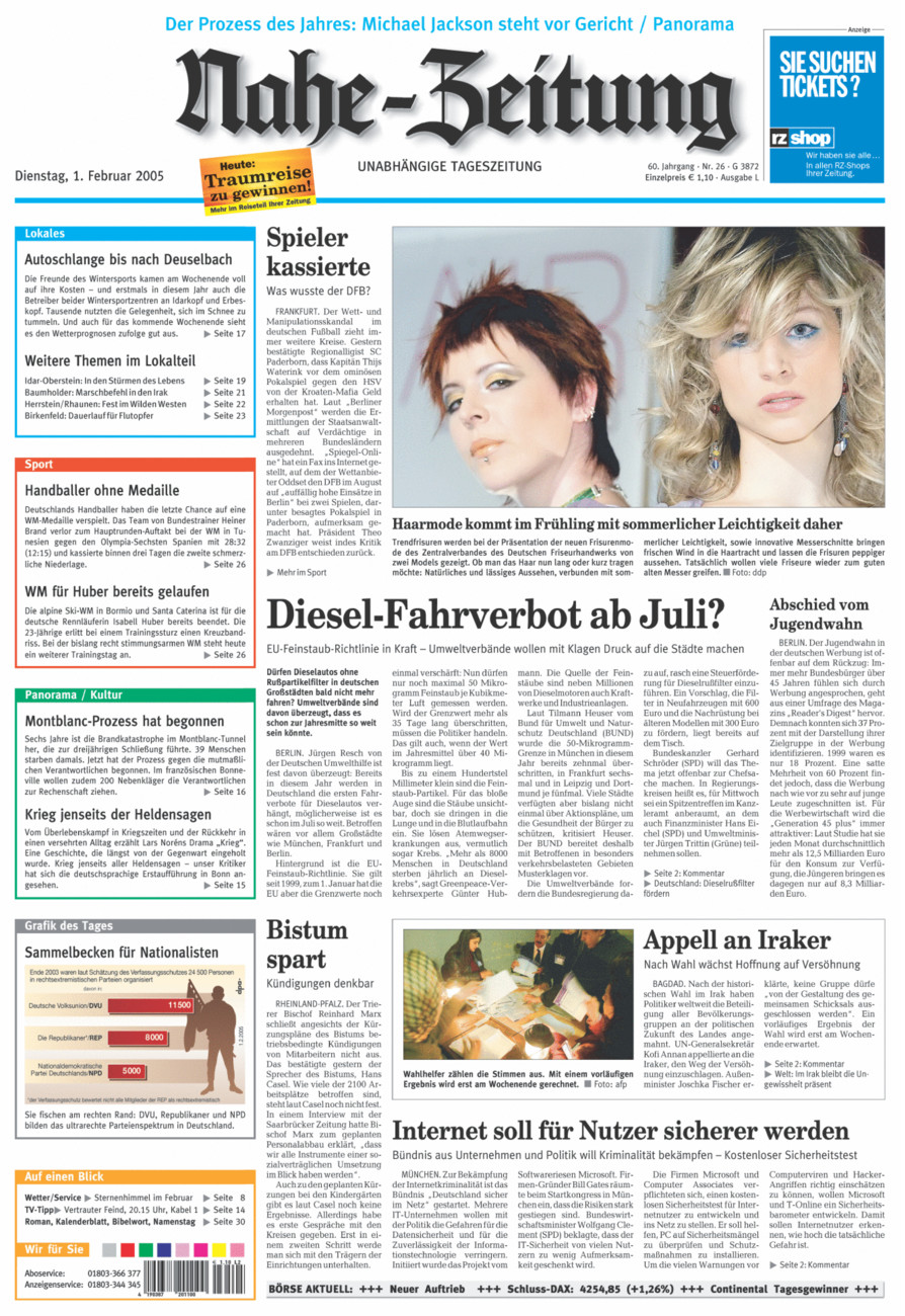 Nahe-Zeitung vom Dienstag, 01.02.2005