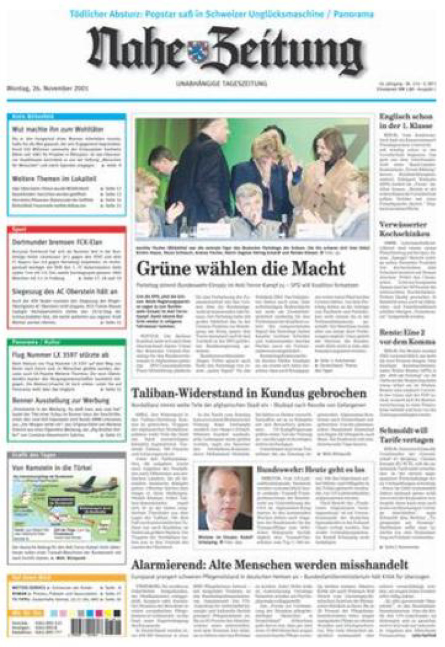Nahe-Zeitung vom Montag, 26.11.2001