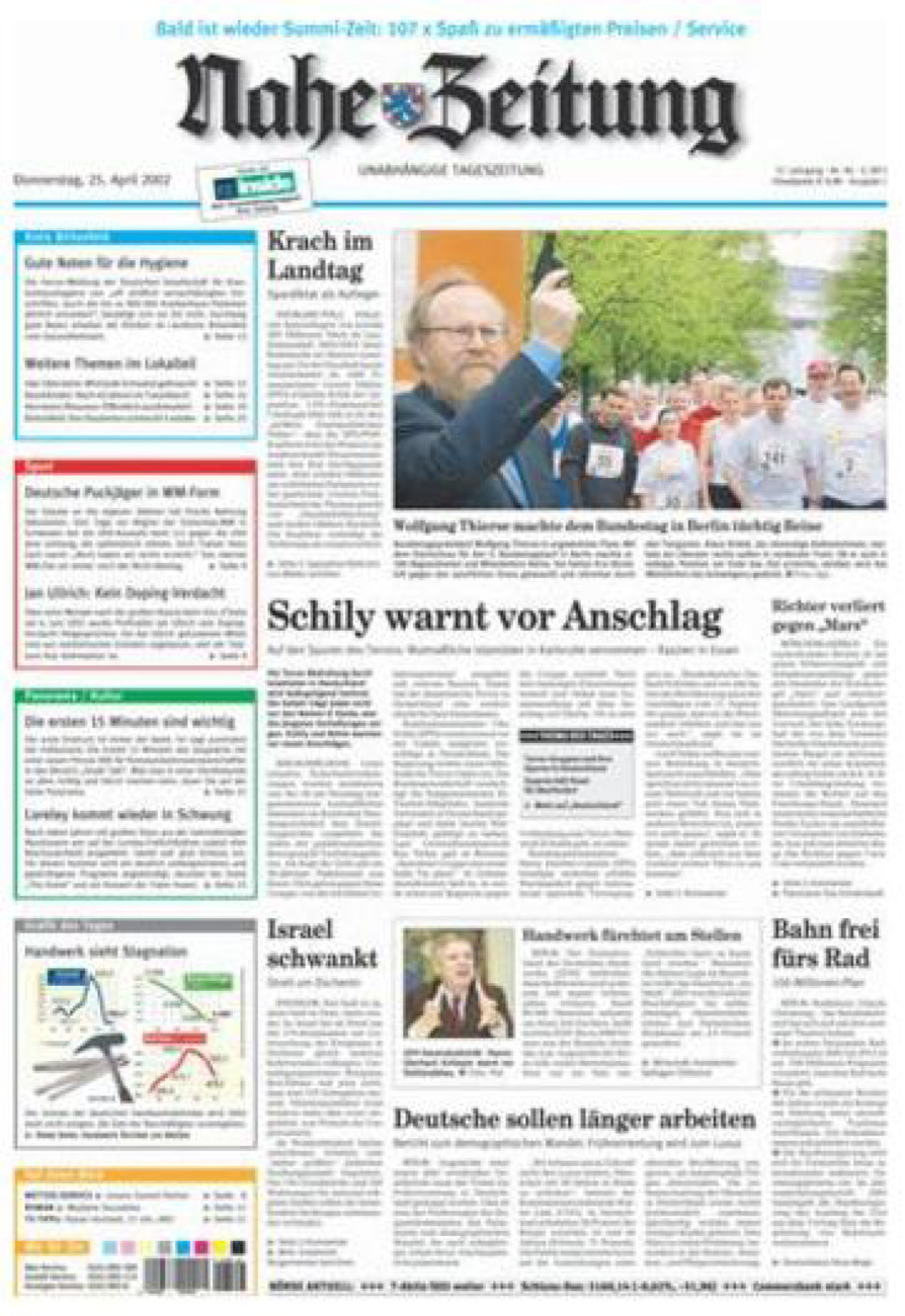 Nahe-Zeitung vom Donnerstag, 25.04.2002