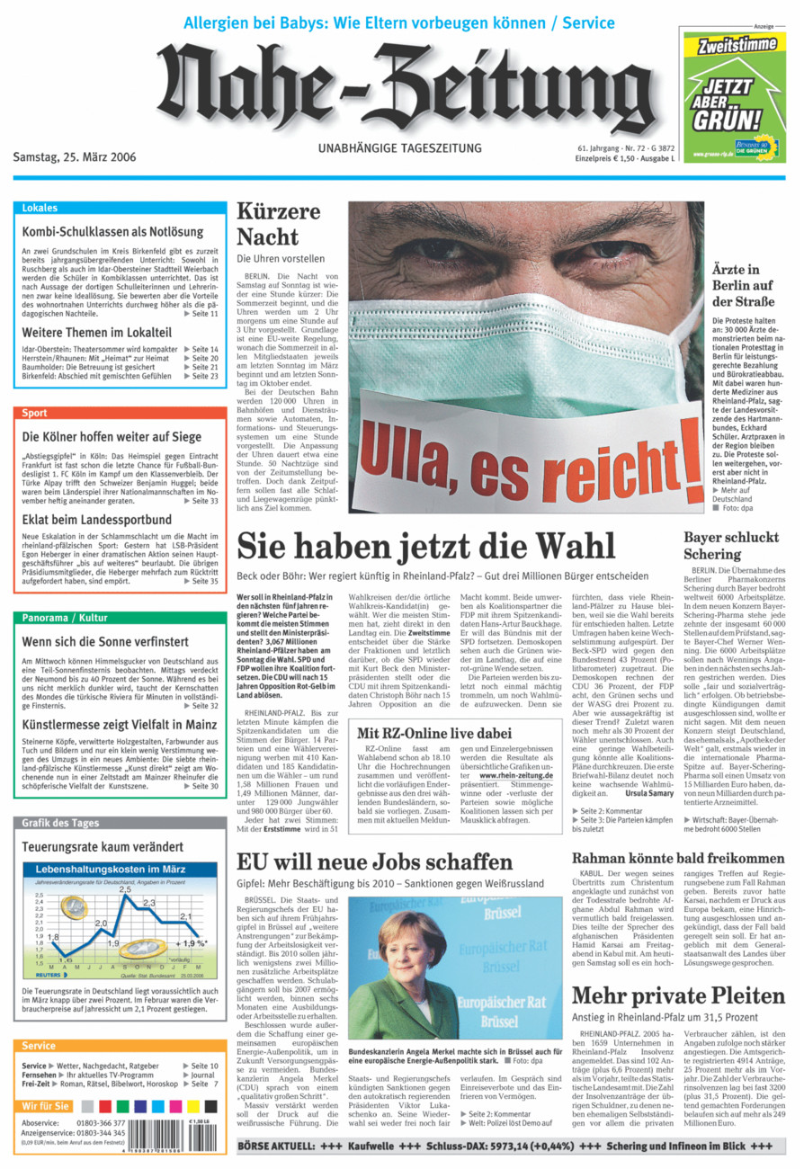 Nahe-Zeitung vom Samstag, 25.03.2006