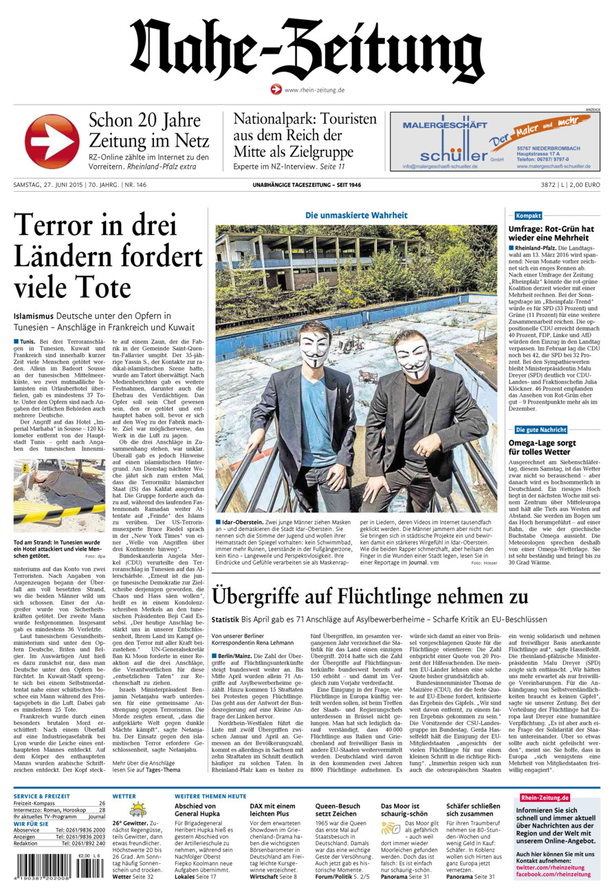 Nahe-Zeitung vom Samstag, 27.06.2015