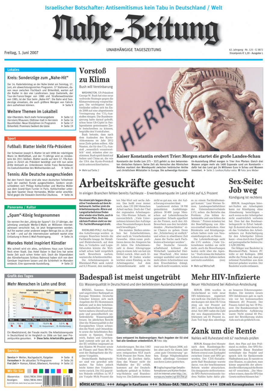 Nahe-Zeitung vom Freitag, 01.06.2007