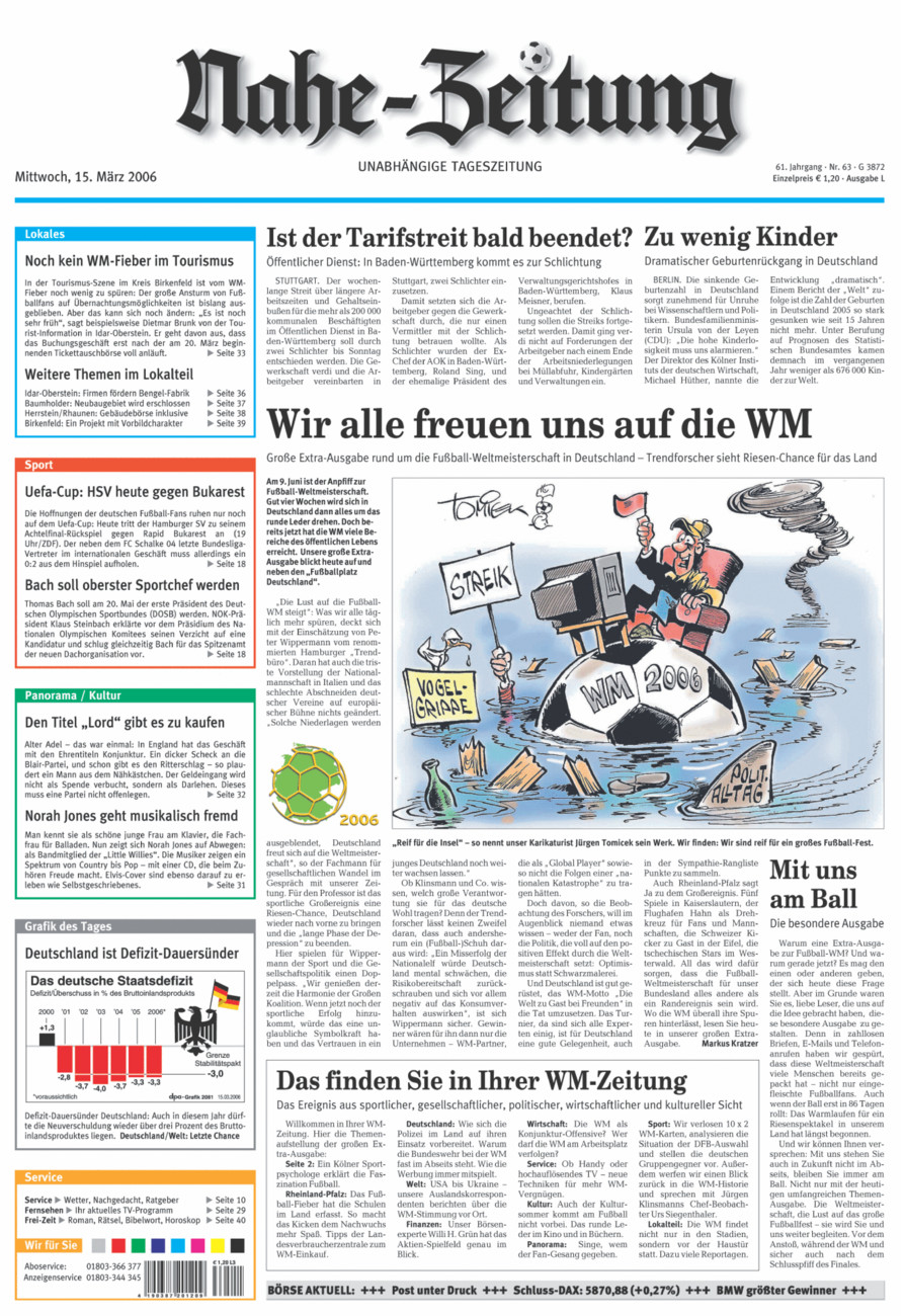 Nahe-Zeitung vom Mittwoch, 15.03.2006