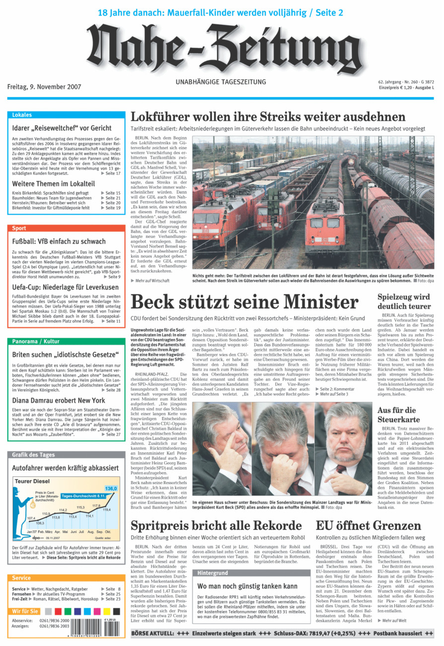 Nahe-Zeitung vom Freitag, 09.11.2007