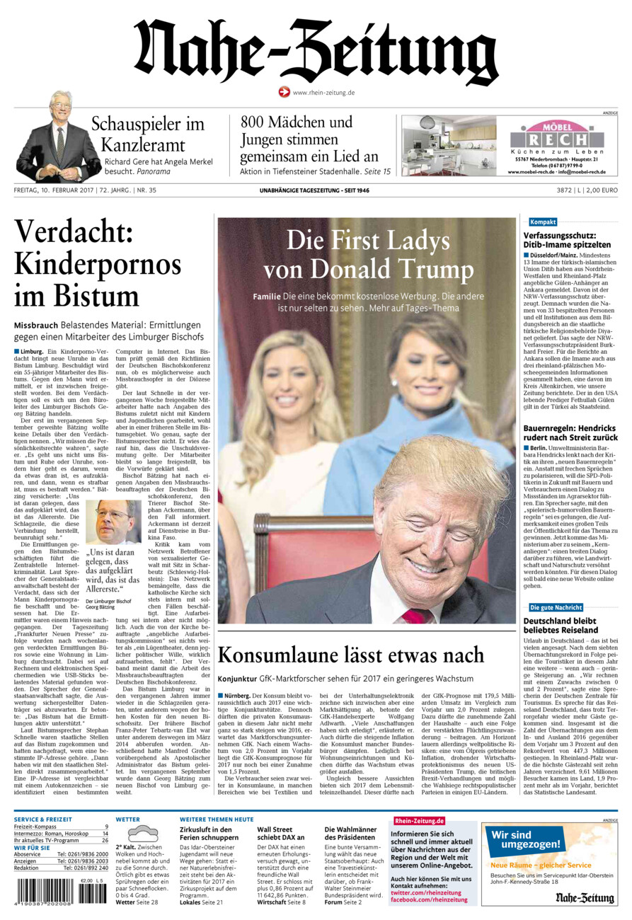Nahe-Zeitung vom Freitag, 10.02.2017