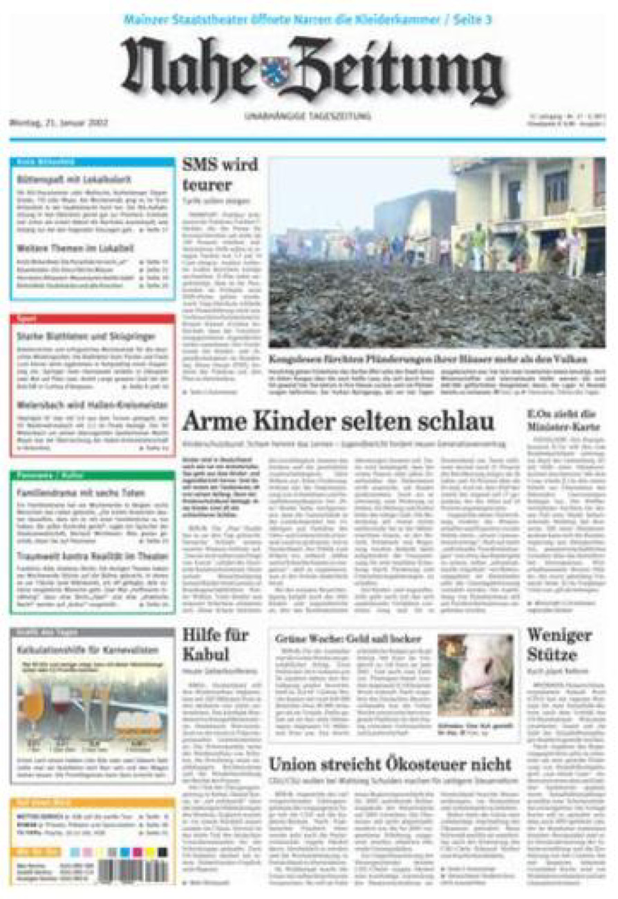 Nahe-Zeitung vom Montag, 21.01.2002