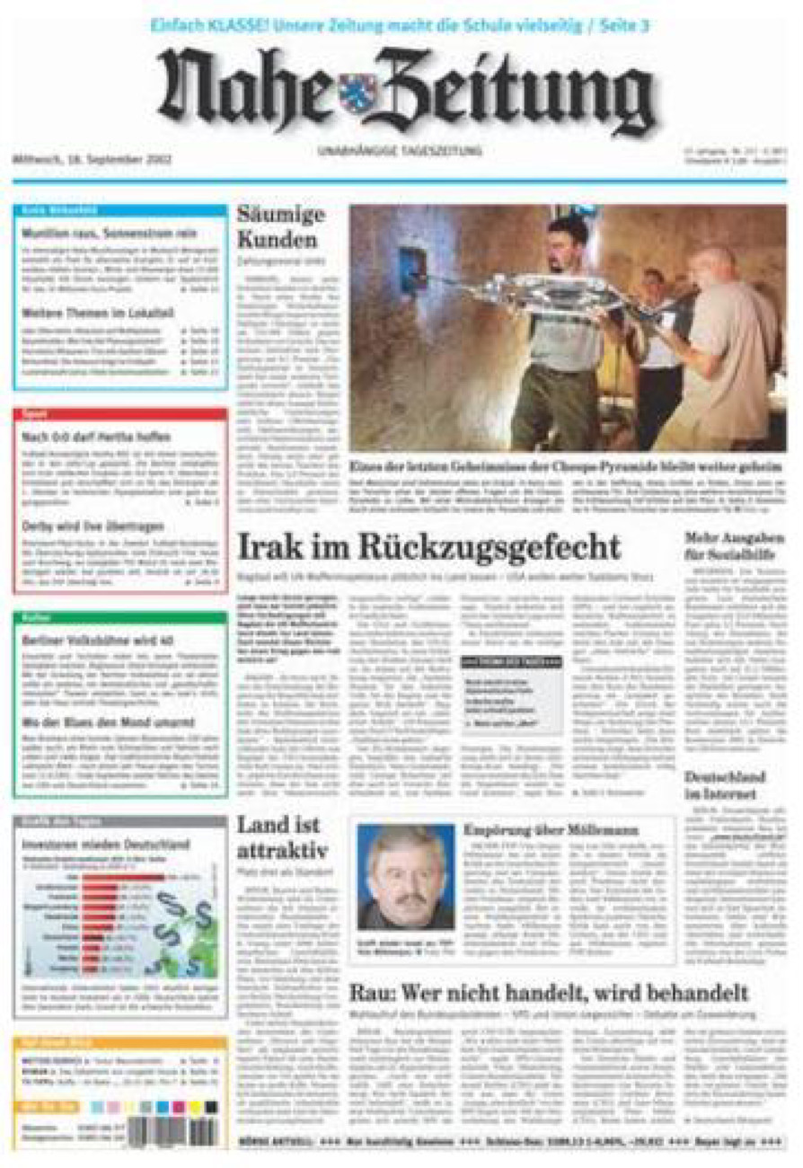 Nahe-Zeitung vom Mittwoch, 18.09.2002