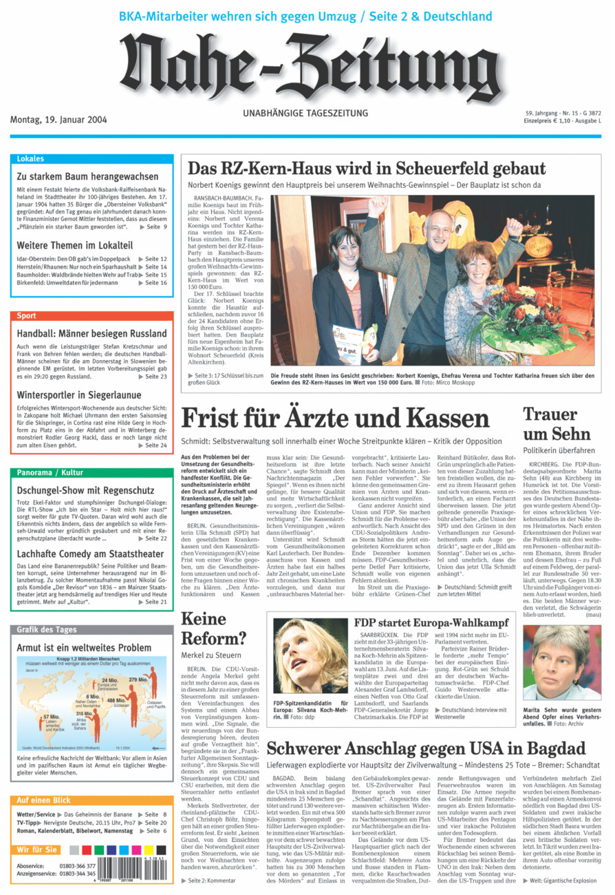 Nahe-Zeitung vom Montag, 19.01.2004