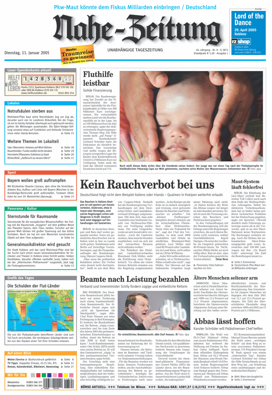Nahe-Zeitung vom Dienstag, 11.01.2005