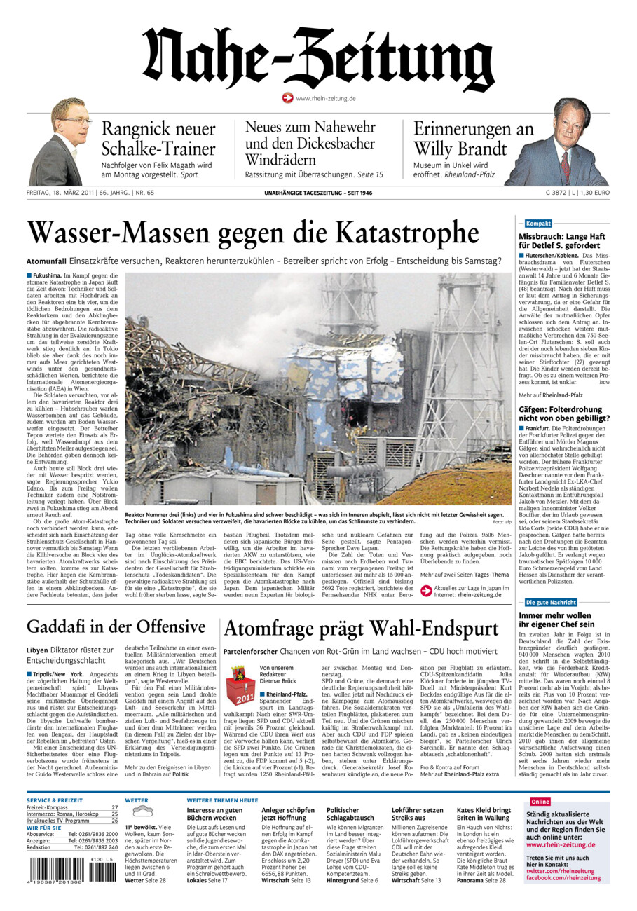 Nahe-Zeitung vom Freitag, 18.03.2011