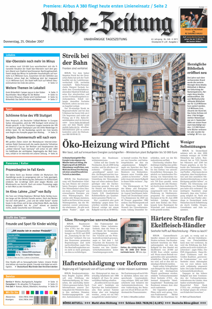 Nahe-Zeitung vom Donnerstag, 25.10.2007