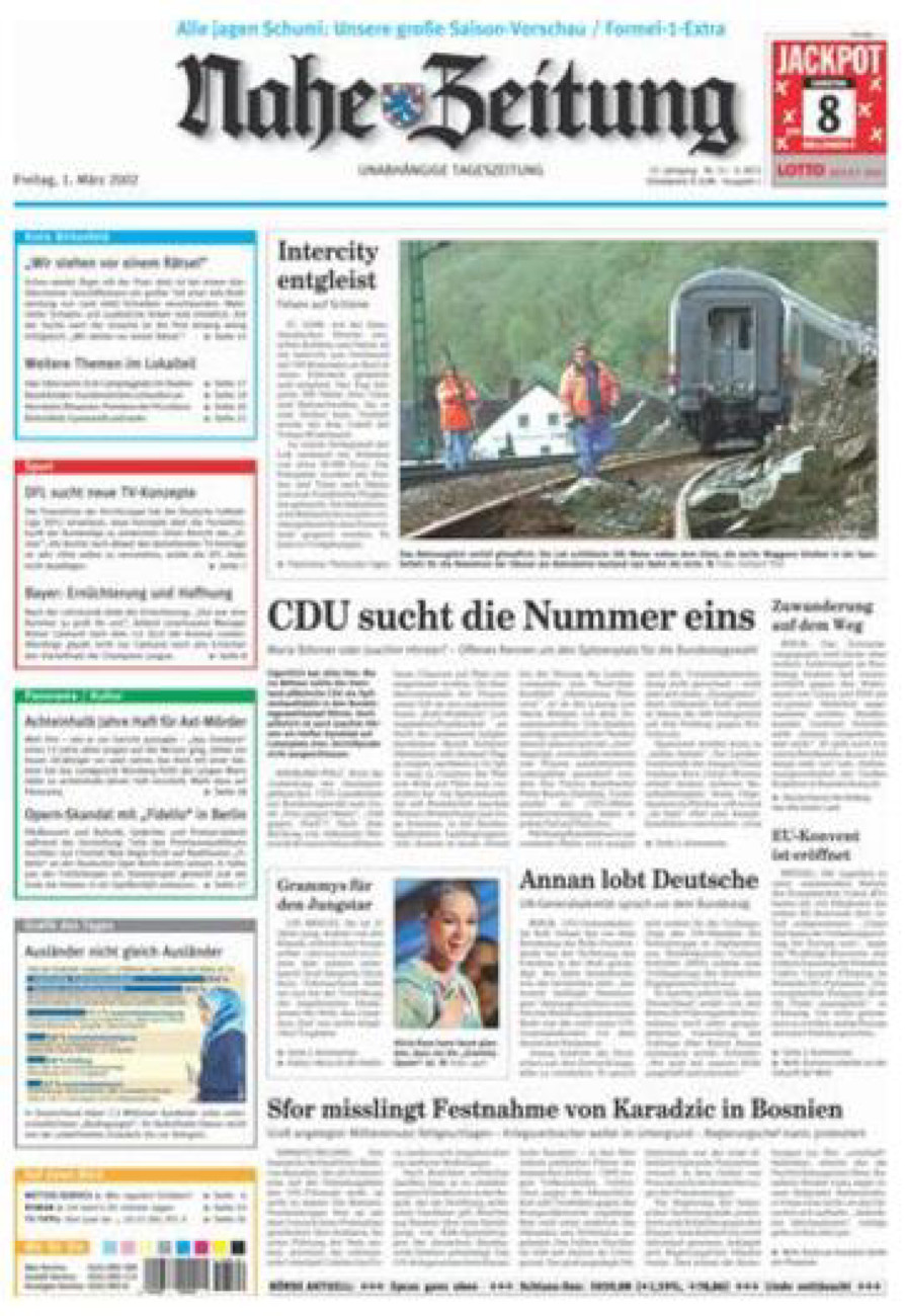 Nahe-Zeitung vom Freitag, 01.03.2002