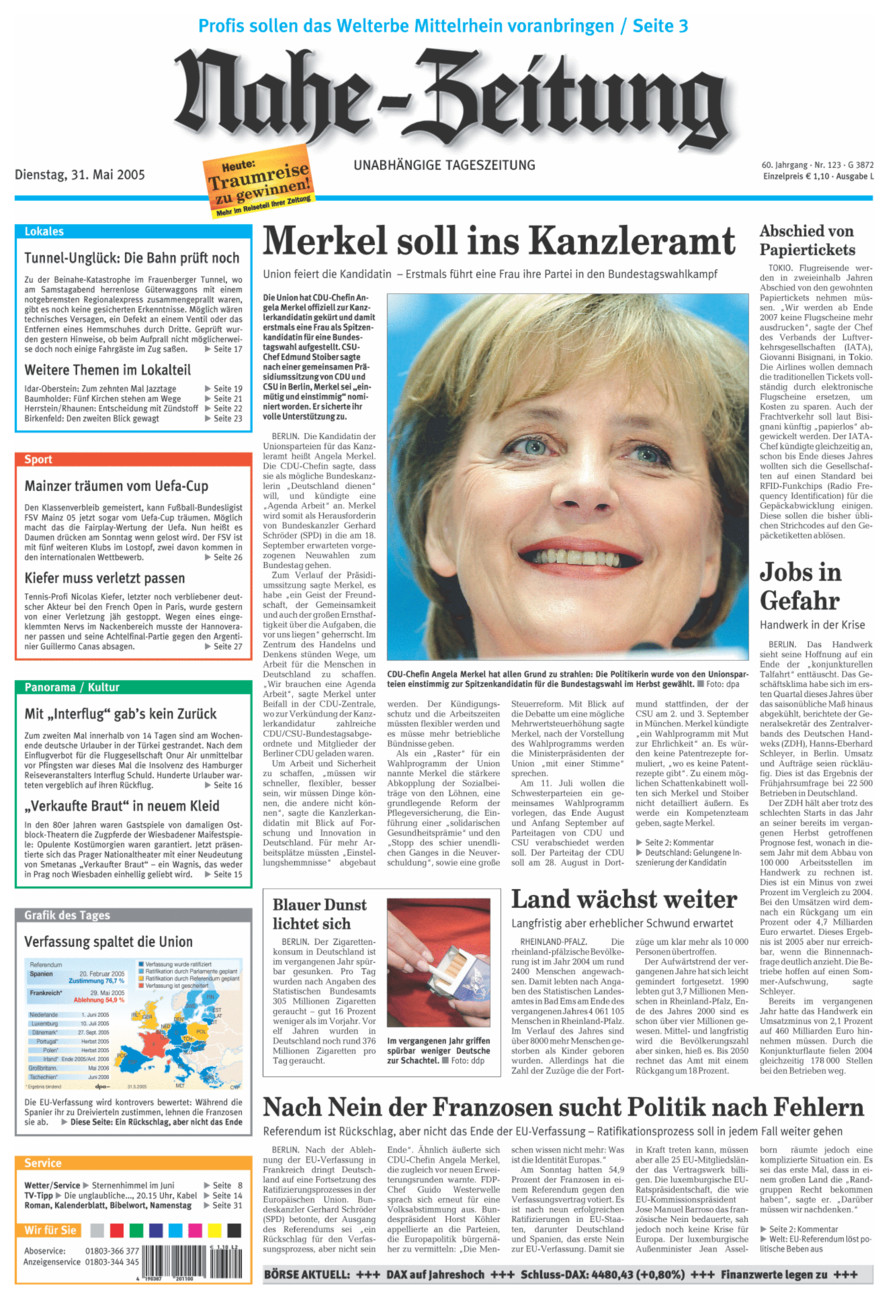 Nahe-Zeitung vom Dienstag, 31.05.2005