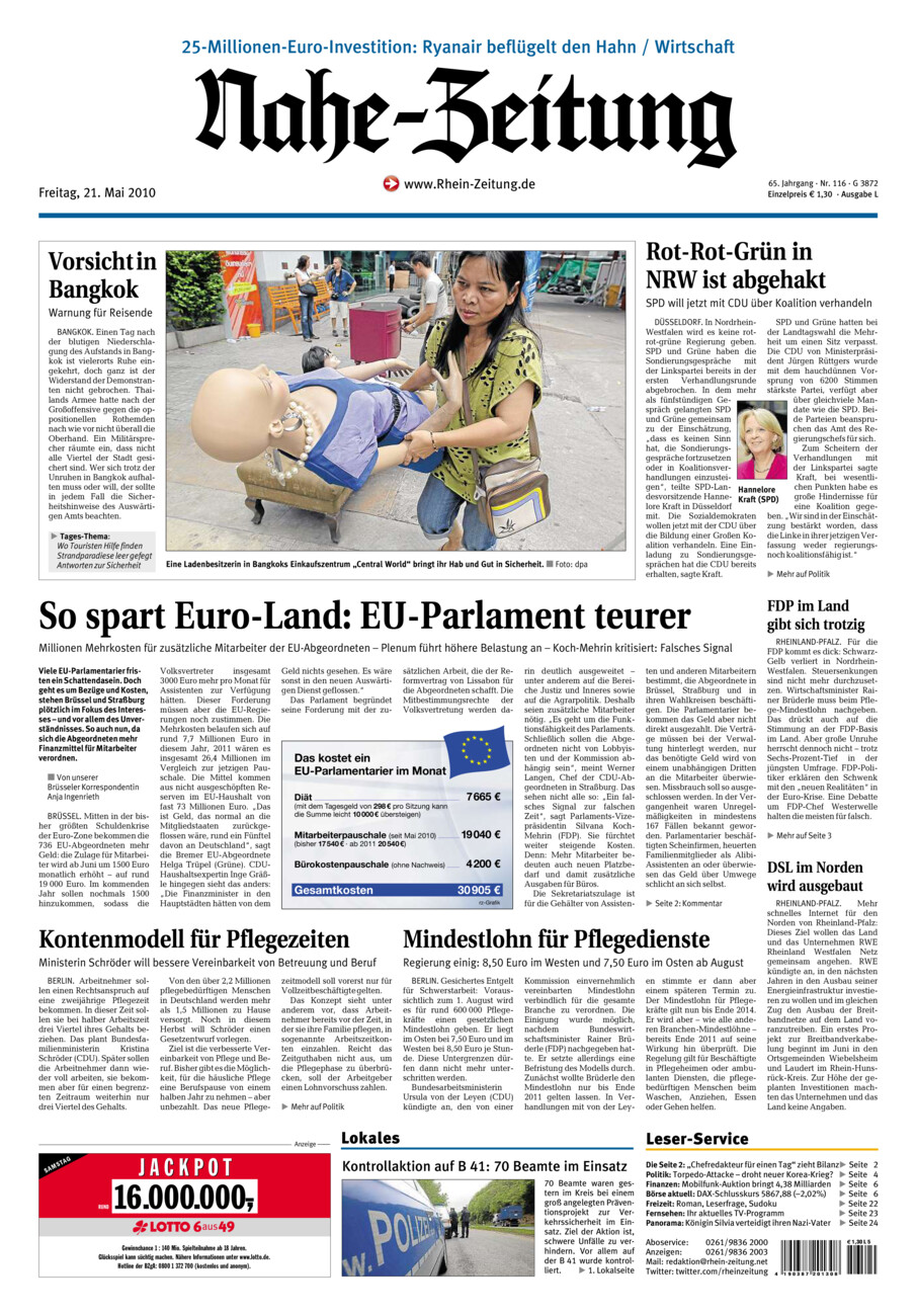 Nahe-Zeitung vom Freitag, 21.05.2010