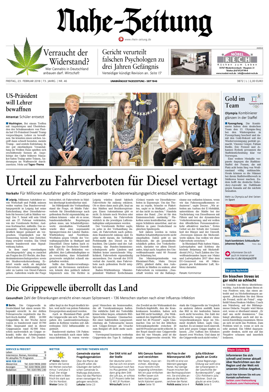 Nahe-Zeitung vom Freitag, 23.02.2018
