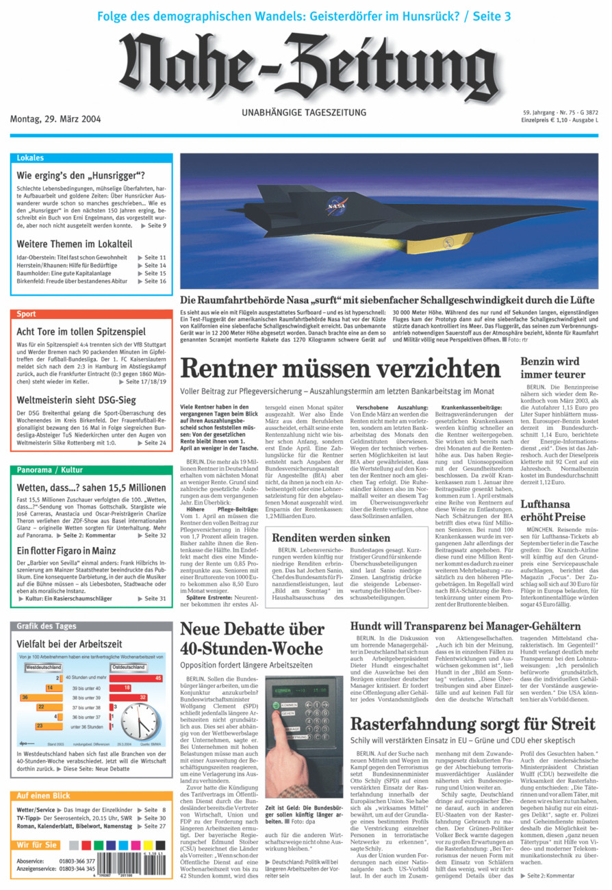 Nahe-Zeitung vom Montag, 29.03.2004