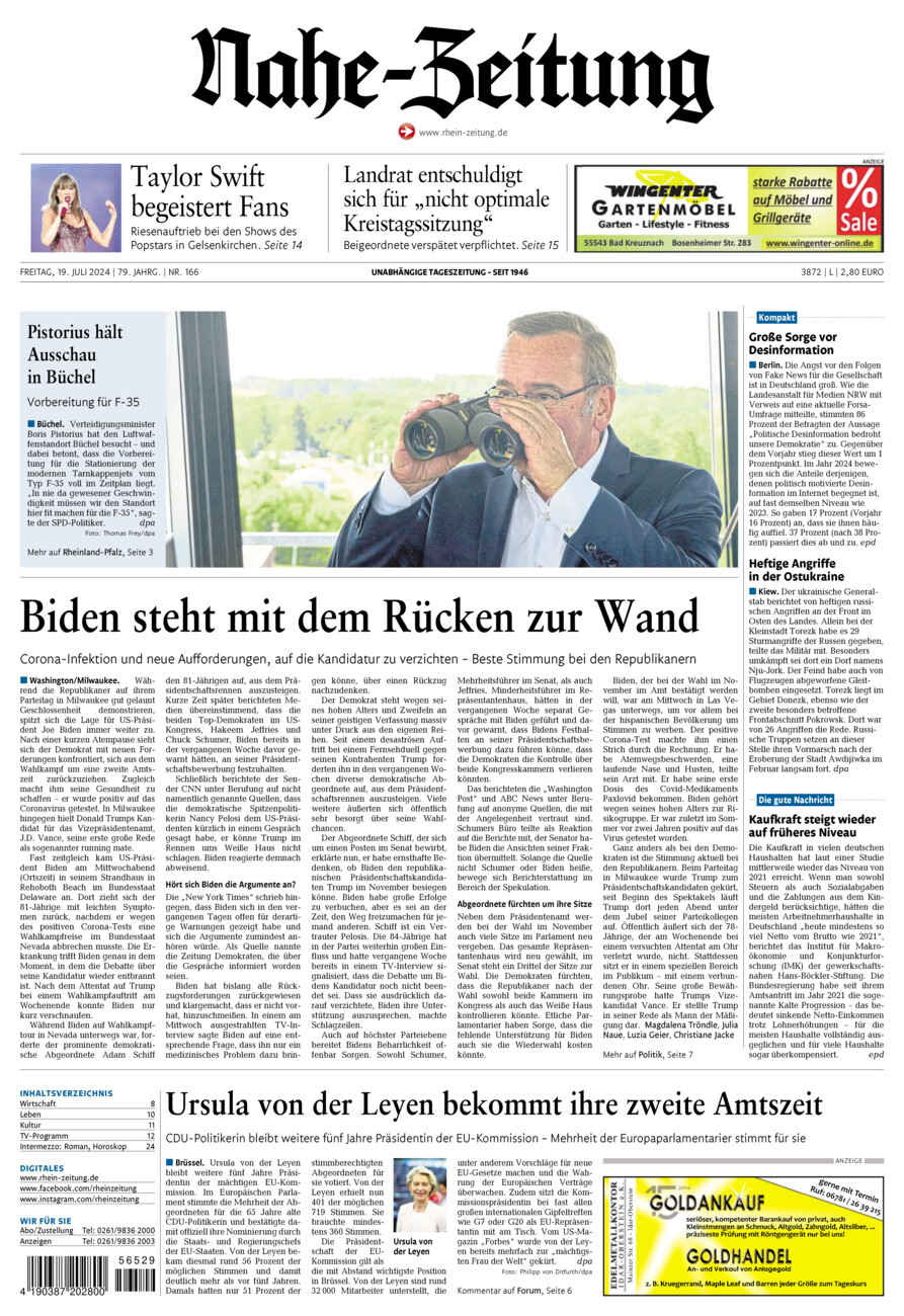 Nahe-Zeitung vom Freitag, 19.07.2024