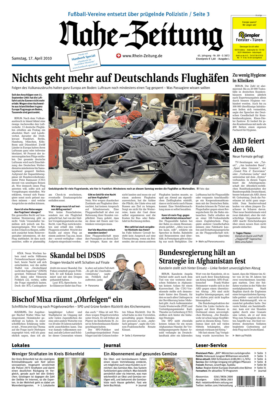 Nahe-Zeitung vom Samstag, 17.04.2010