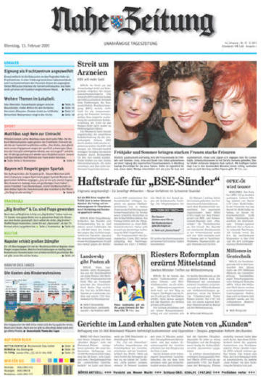 Nahe-Zeitung vom Dienstag, 13.02.2001