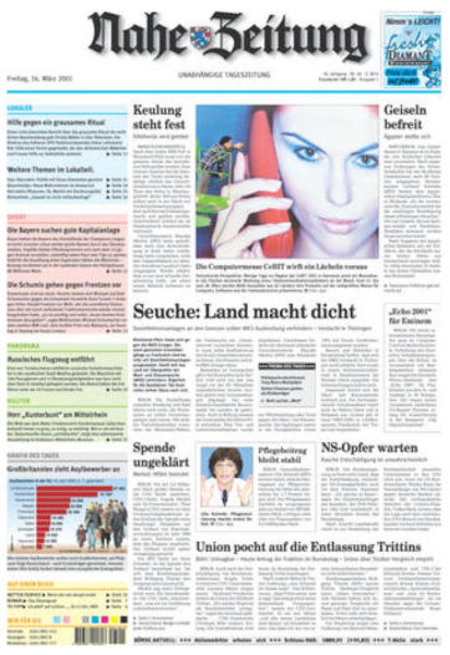 Nahe-Zeitung vom Freitag, 16.03.2001