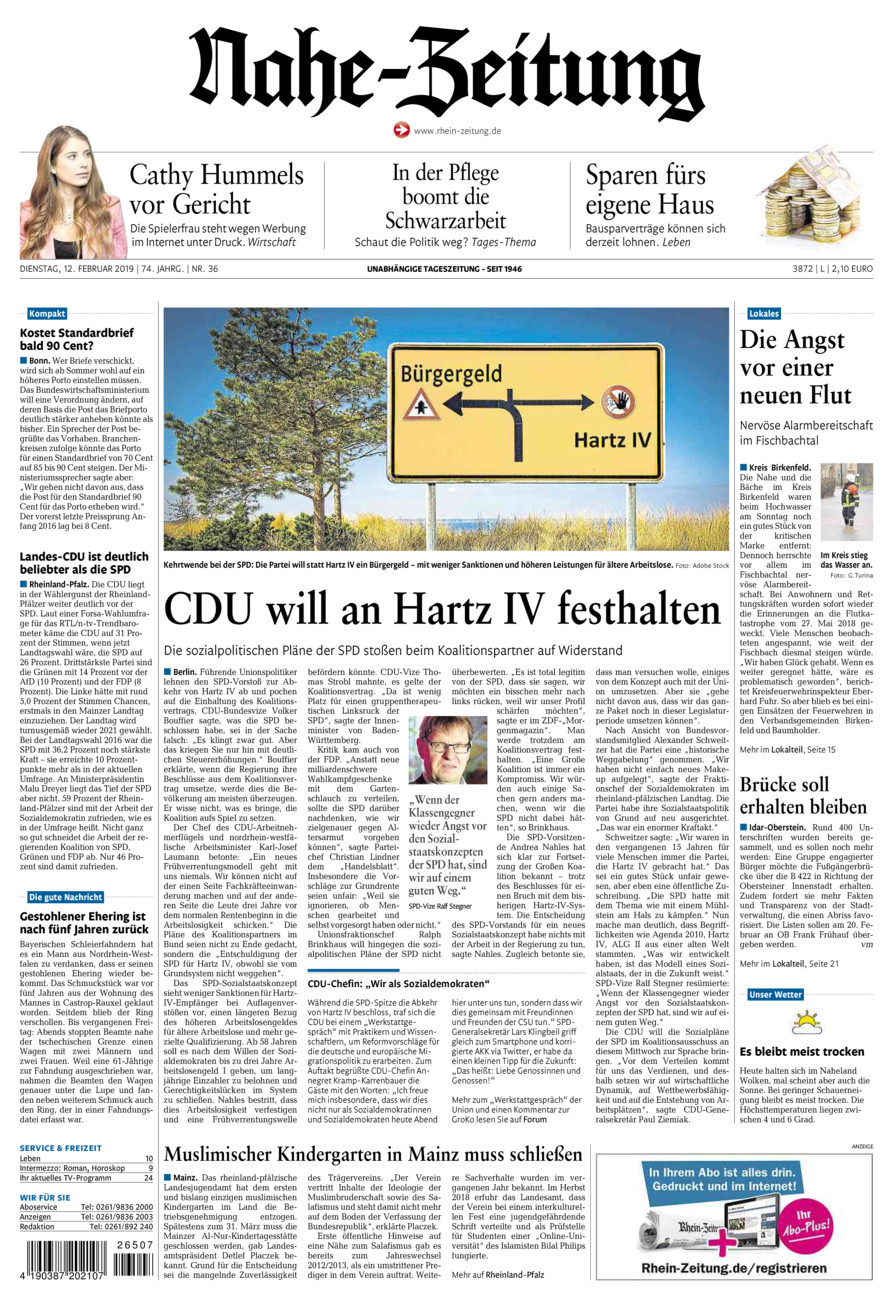Nahe-Zeitung vom Dienstag, 12.02.2019