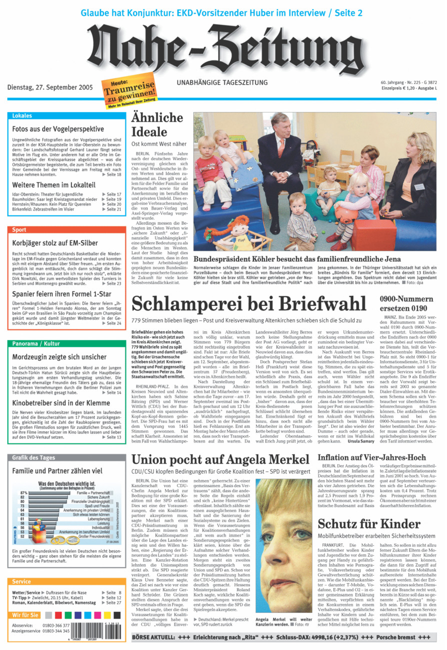 Nahe-Zeitung vom Dienstag, 27.09.2005
