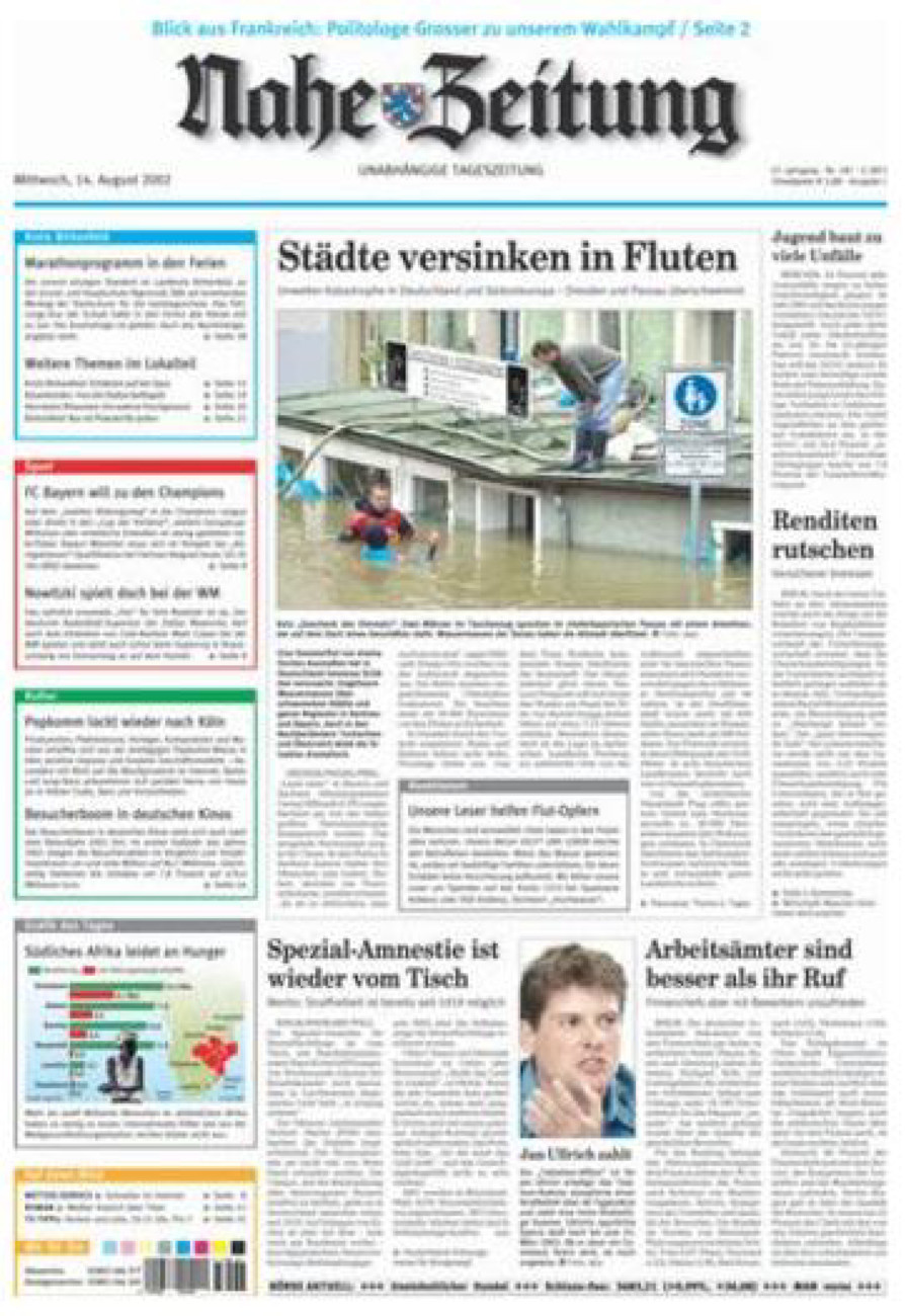 Nahe-Zeitung vom Mittwoch, 14.08.2002