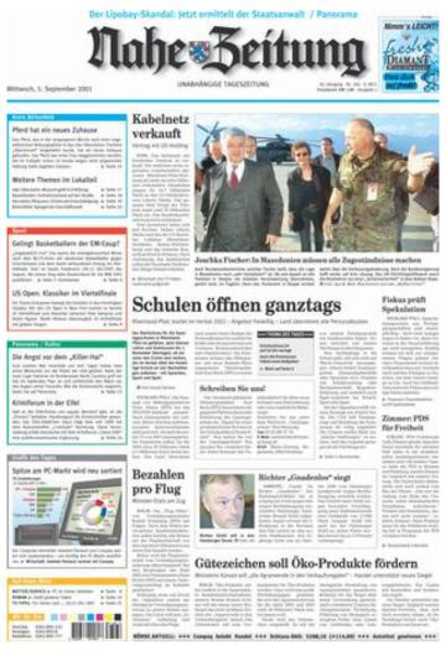 Nahe-Zeitung vom Mittwoch, 05.09.2001