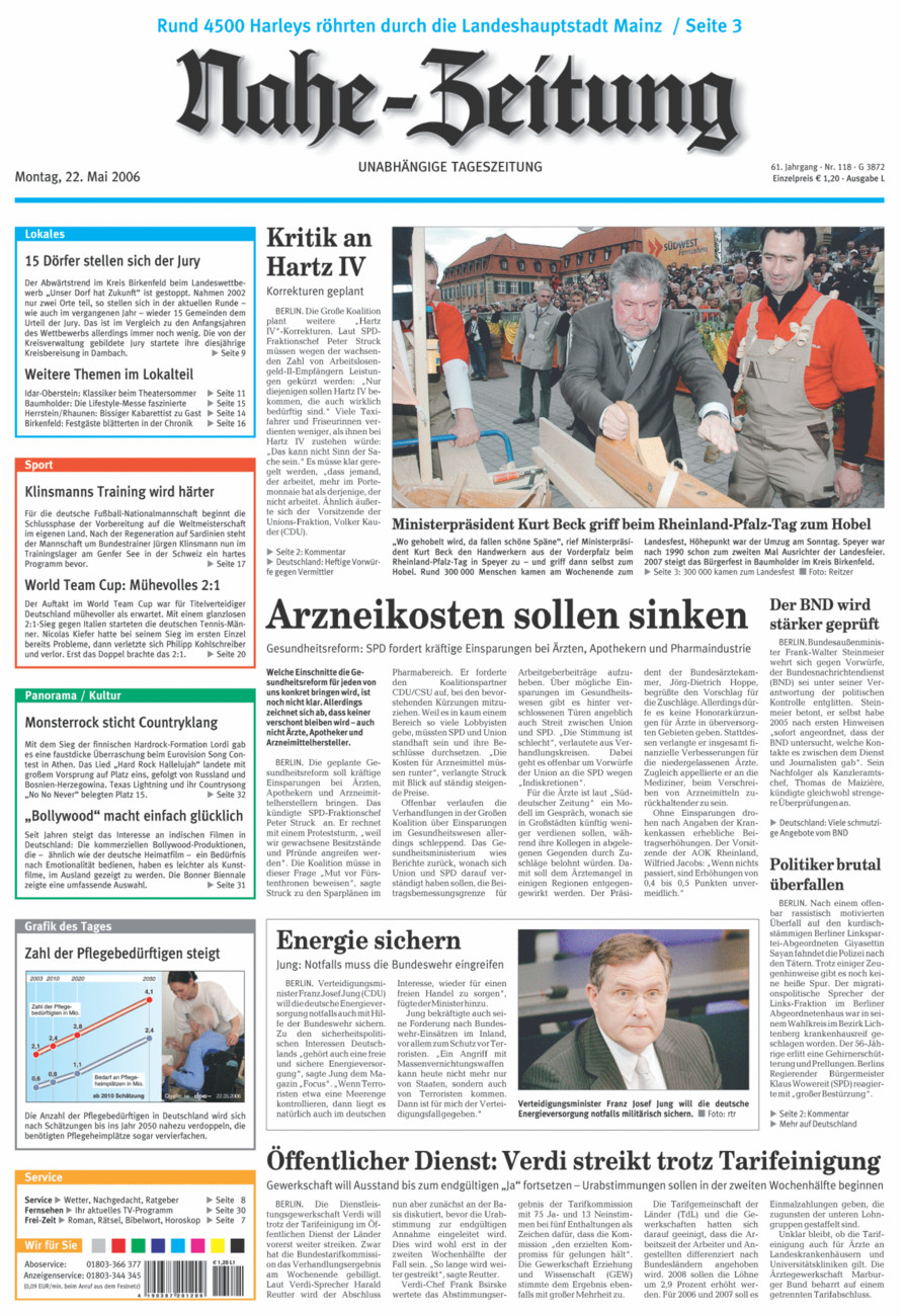 Nahe-Zeitung vom Montag, 22.05.2006