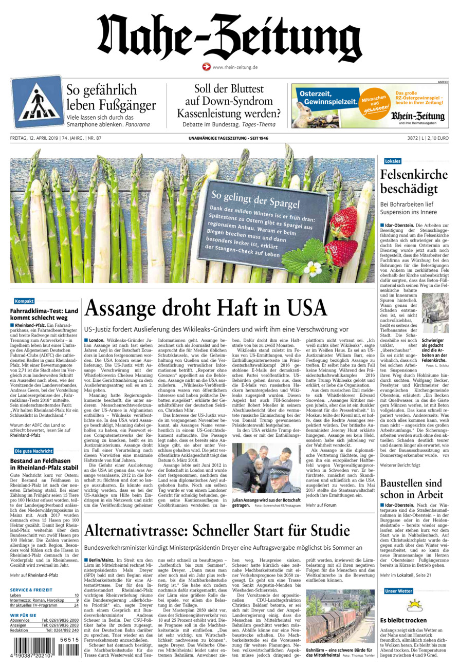 Nahe-Zeitung vom Freitag, 12.04.2019