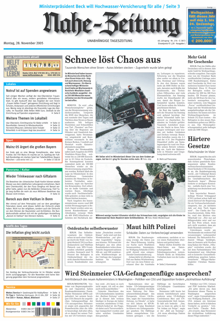 Nahe-Zeitung vom Montag, 28.11.2005