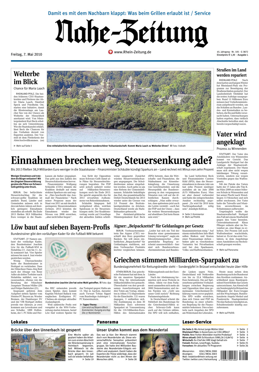 Nahe-Zeitung vom Freitag, 07.05.2010