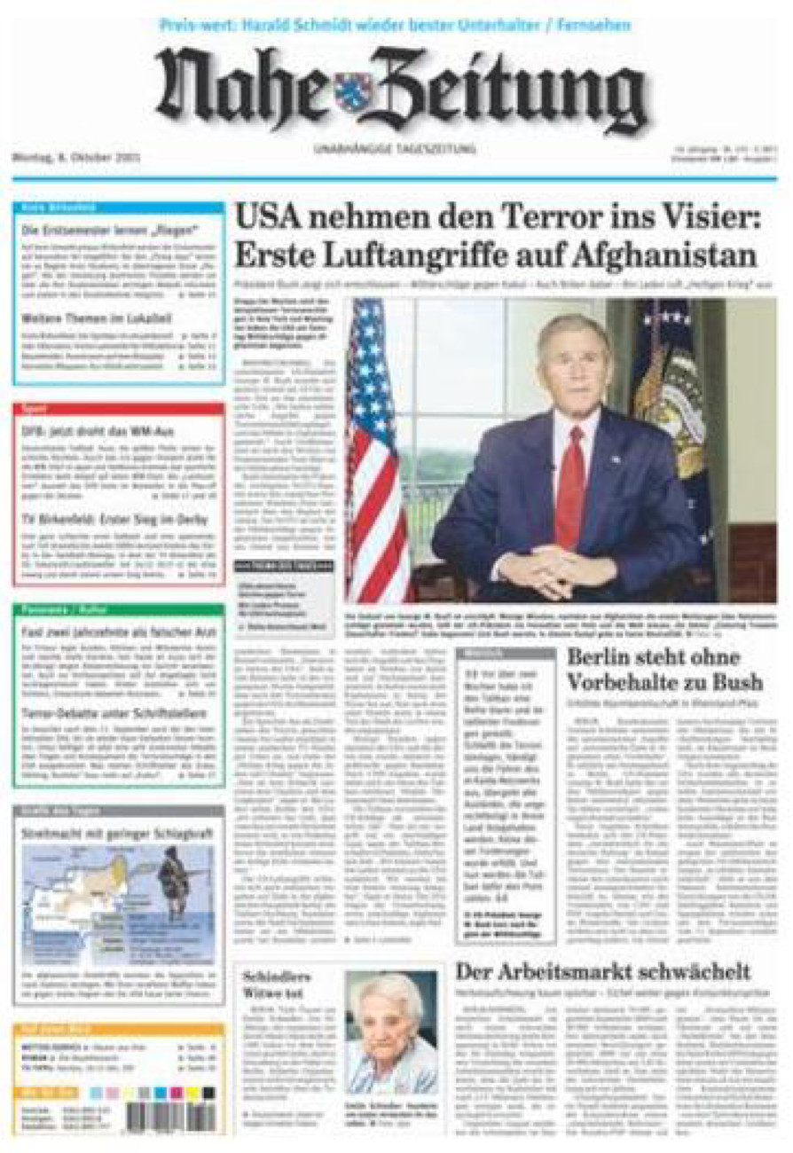 Nahe-Zeitung vom Montag, 08.10.2001
