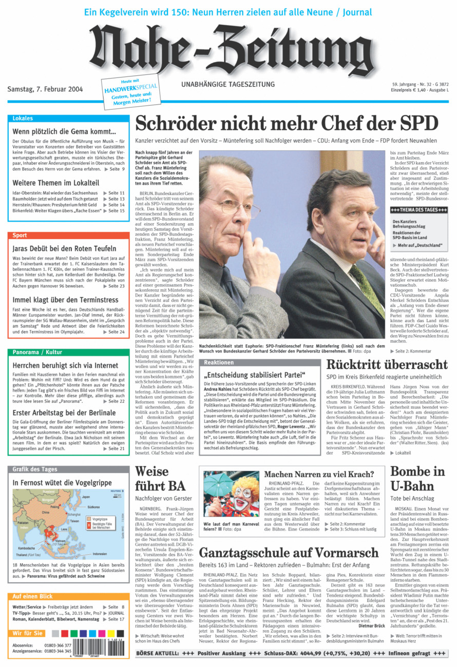 Nahe-Zeitung vom Samstag, 07.02.2004