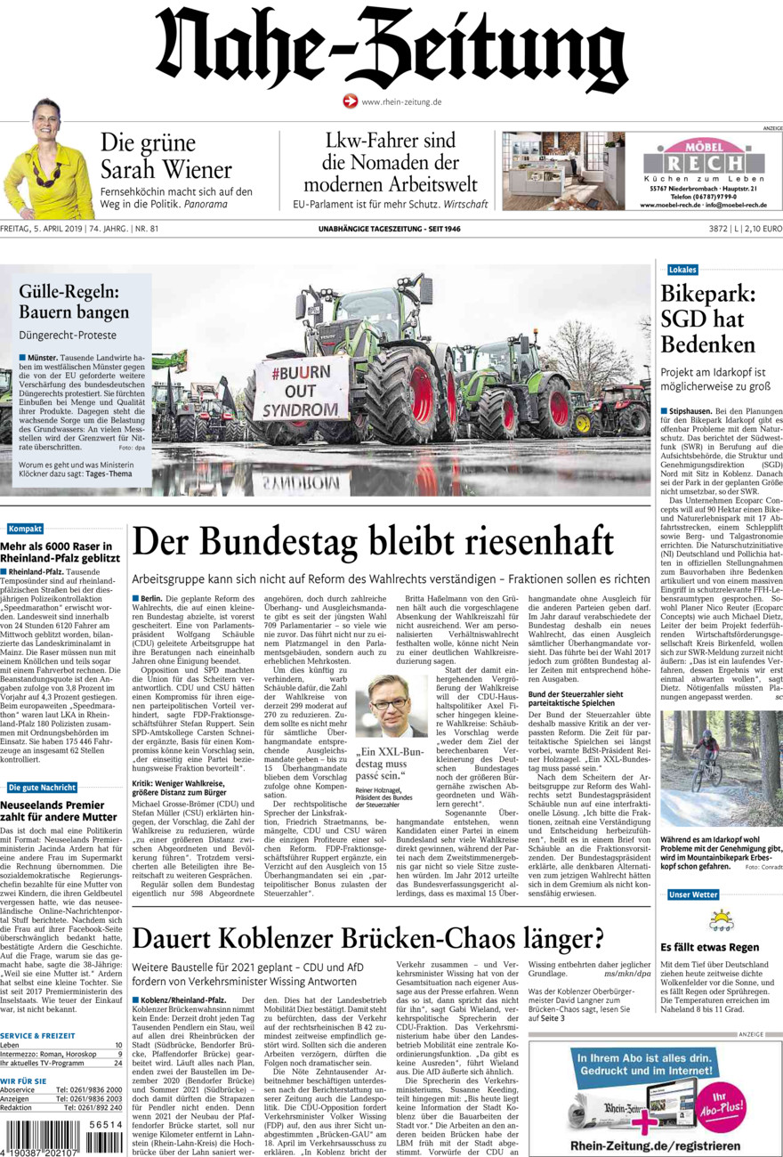 Nahe-Zeitung vom Freitag, 05.04.2019