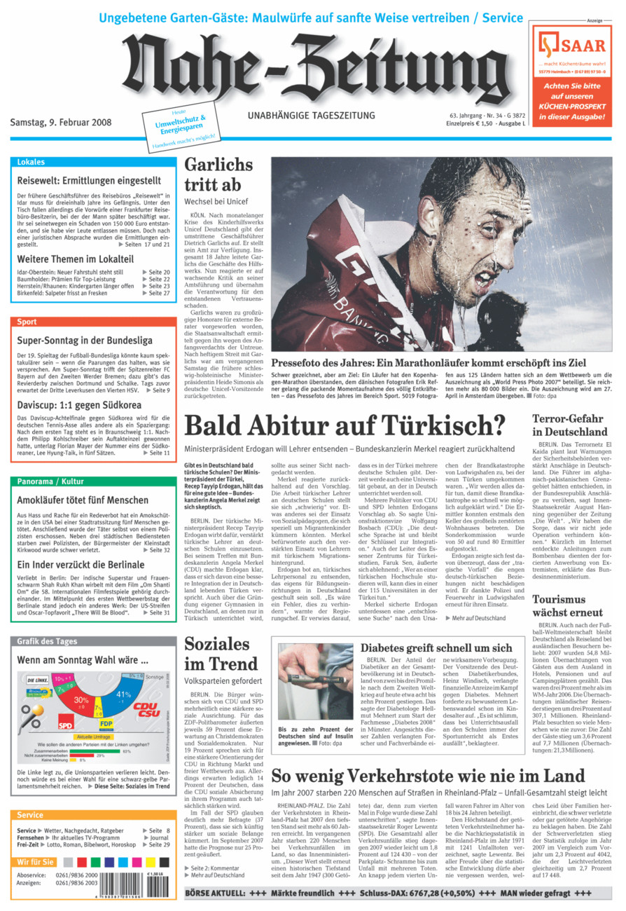 Nahe-Zeitung vom Samstag, 09.02.2008