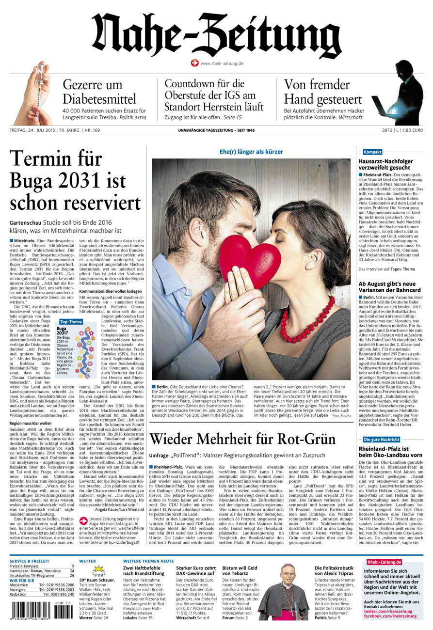 Nahe-Zeitung vom Freitag, 24.07.2015